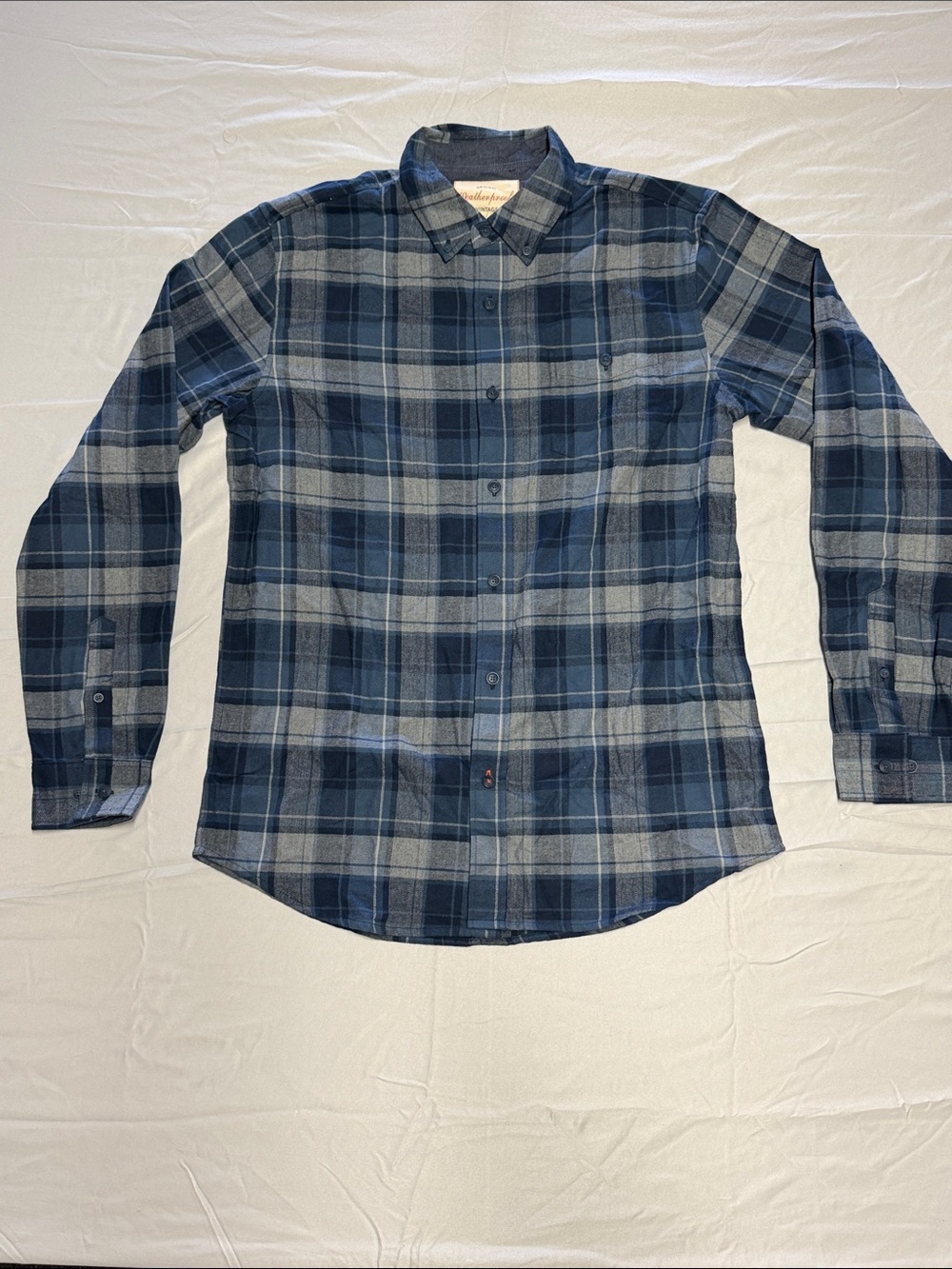 Men's Original Weatherproof Vintage Plaid Button-Down Shirt - Navy & Gray